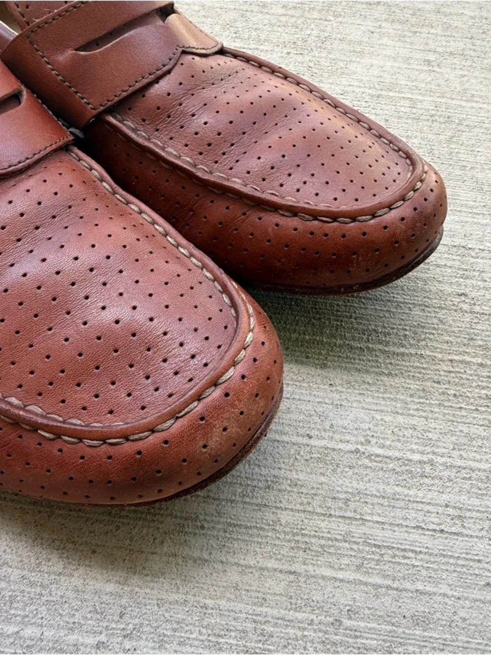 Fossil FFM4006200 Men’s 11 Brown Leather Penny Loafers Driving Moccasin Shoes